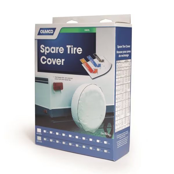 COVER, SPARETIRE L / 25-1/2IN DIA VINYL, ARCTIC WHITE, Camco, Mfr#: 45347